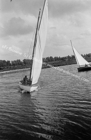 RACING ON THE WAVENEY NEAR THE FINISHING LINE CLOSE HAULED